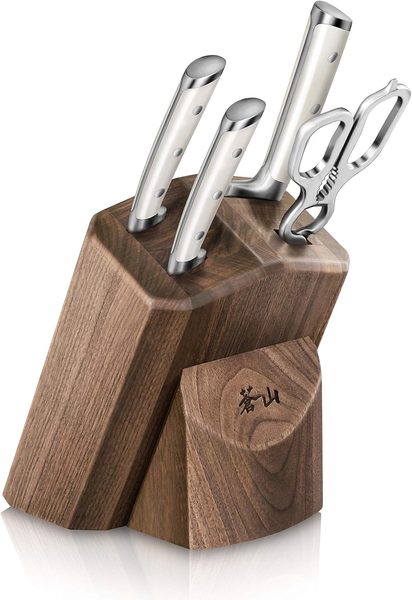 Cangshan S1 5-Piece German Steel Knife Set with Walnut Block