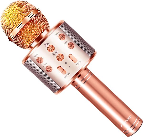 Kids Karaoke Microphone, Wireless Bluetooth Mic with Voice Changer