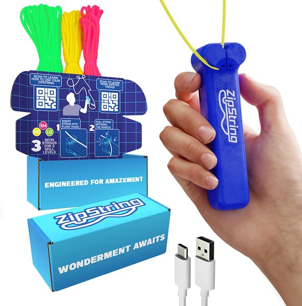 ZipString Original Rope Launcher Toy, Bold Blue, As Seen on TV