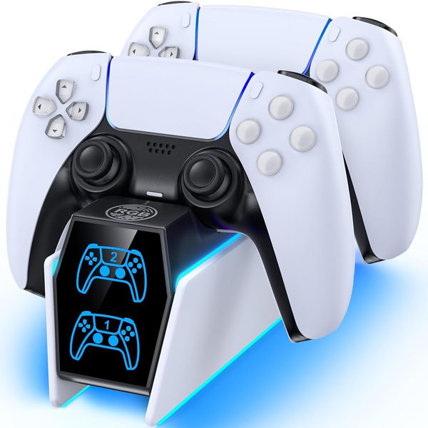 PS5 Controller Charging Station, Dual Dock with RGB Lighting