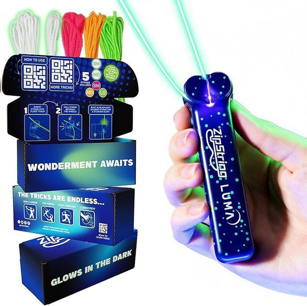 ZipString Luma Glow-in-the-Dark String Toy, 5 Strings, USB-C