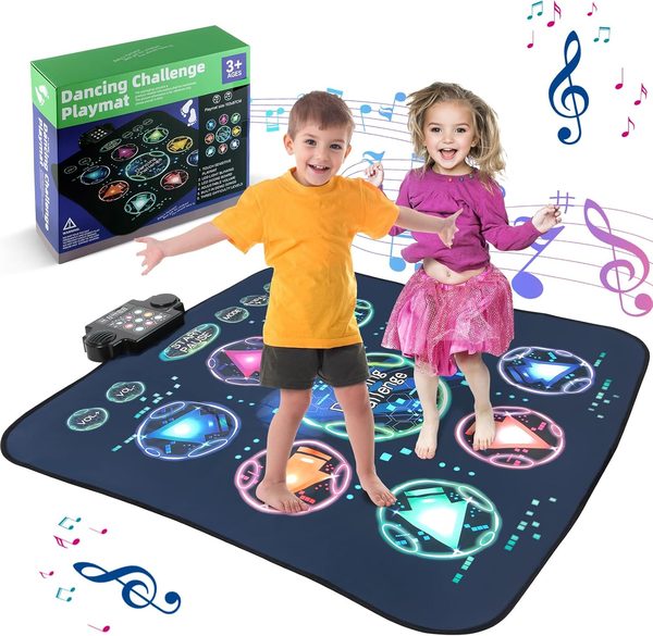 Electronic Dance Mat with LED Lights, Foldable Music Play Mat