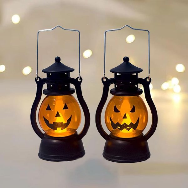 Halloween Pumpkin Lantern, Flickering LED Jack-O-Lantern