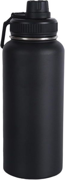 Wide Mouth Insulated Sports Water Bottle, 304 Steel, Black