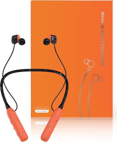 Neckband Bluetooth 5.4 Headphones, 80-Hour Playtime, IPX5, Magnetic