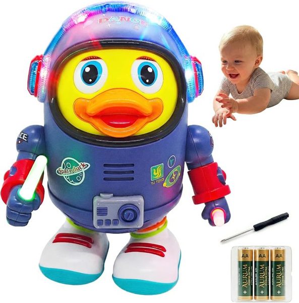 Musical Walking Space Duck Toy with Lights and Sounds