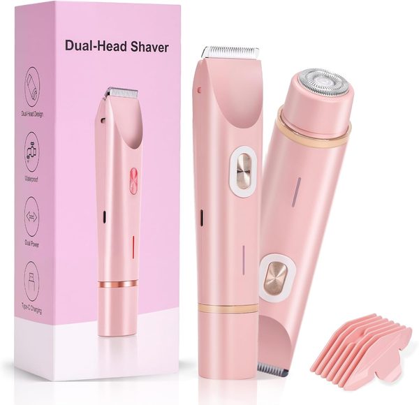 2-in-1 Electric Bikini Trimmer and Body Shaver for Women, IPX7