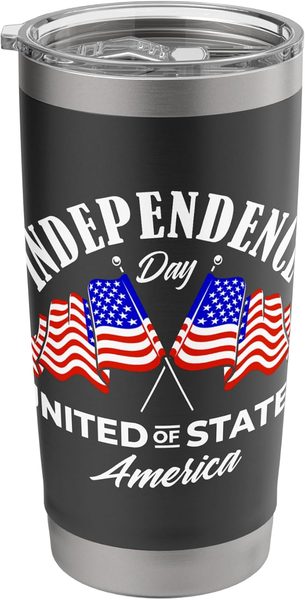 20 oz Insulated Tumbler, American Flag Fourth of July Design