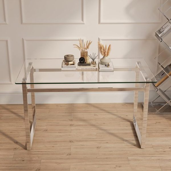 51 Glass Dining Table, Chrome Legs, Seats 4-6