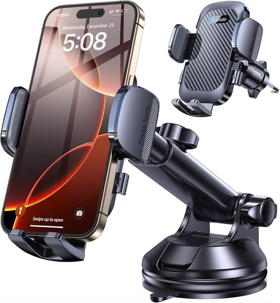 Romuto Car Phone Mount, 90 lb Suction Cup, Dash and Windshield