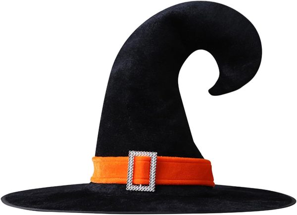 Kids Halloween Witch Hat, Velvet Curved Horn Cosplay Hat