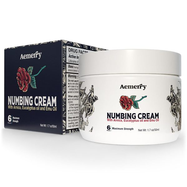 Maximum Strength Tattoo Numbing Cream, Up to 6 Hours of Numbness